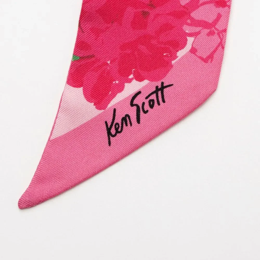 Gucci X Ken Scott Silk Floral Neck Bow Scarf - Picture 5 of 5